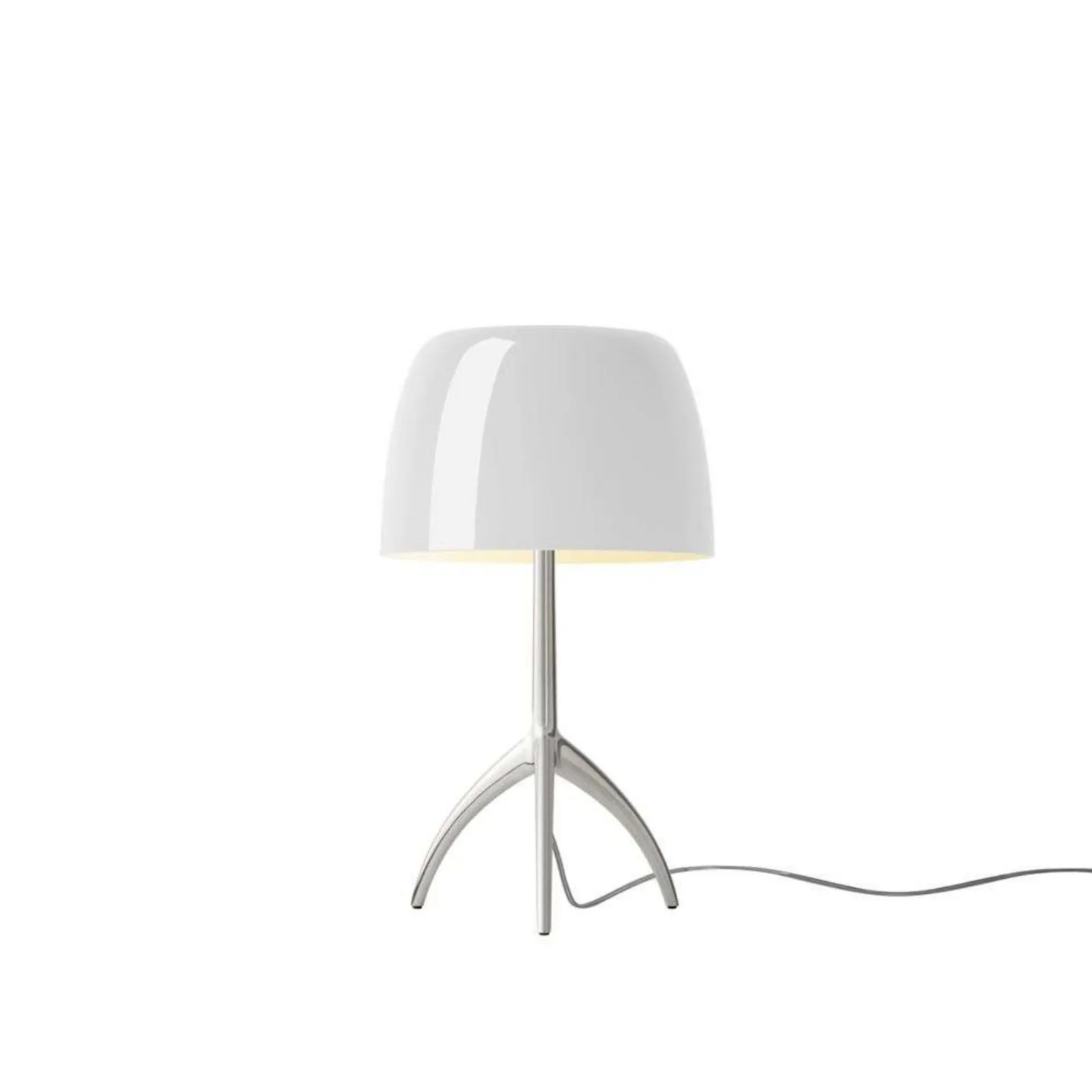 Lumiere Piccola Tischleuchte E14 Alu/Weiß - Foscarini - Wohnzimmer - Aluminium