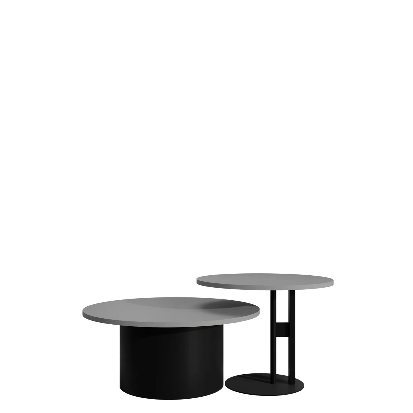 Lorvyn Satsbord rund 58/75 cm - Grå, svart