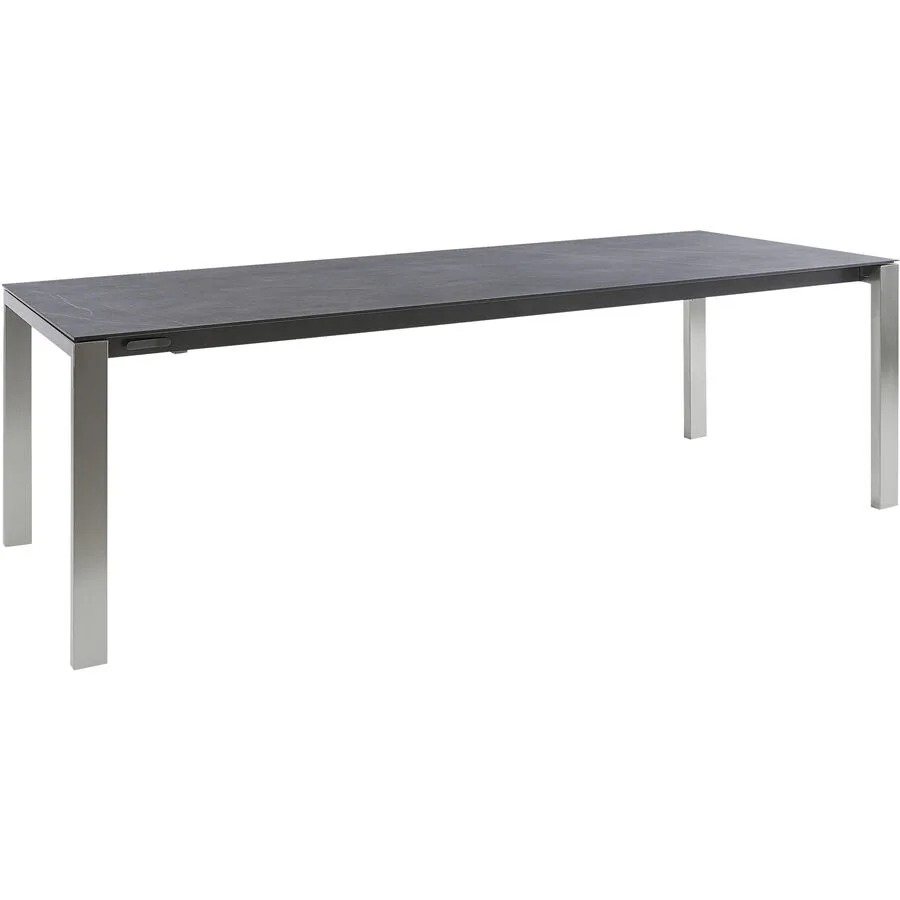 Gartentisch ausziehbar Panama Edelstahl gebürstet / Kelya Mineralkeramik/Edelstahl B 220 T 90 cm - Möbel Konfigurator: Traummöbel individuell