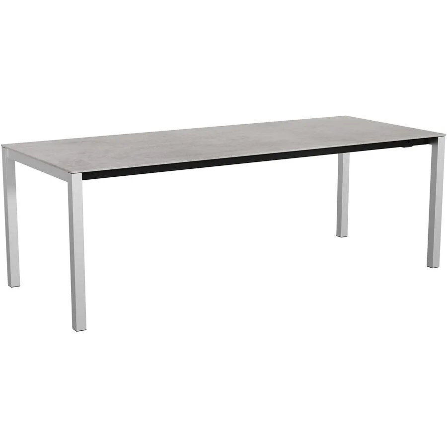 Gartentisch ausziehbar Campo Grande Edelstahl gebürstet / Kreta Mineralkeramik/Edelstahl B 220 T 90 cm - Möbel Konfigurator: Traummöbel individuell