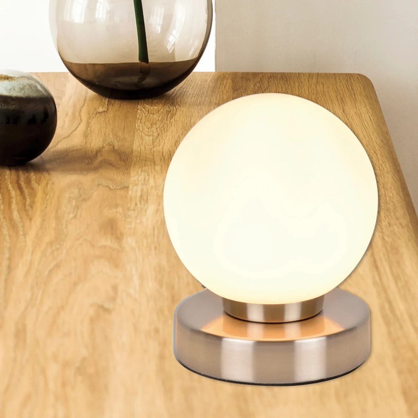 Seventy Tischleuchte aluminiumfarben Höhe 15 cm - Corep SAS - Wohnzimmer - Metall - Mit Schirm