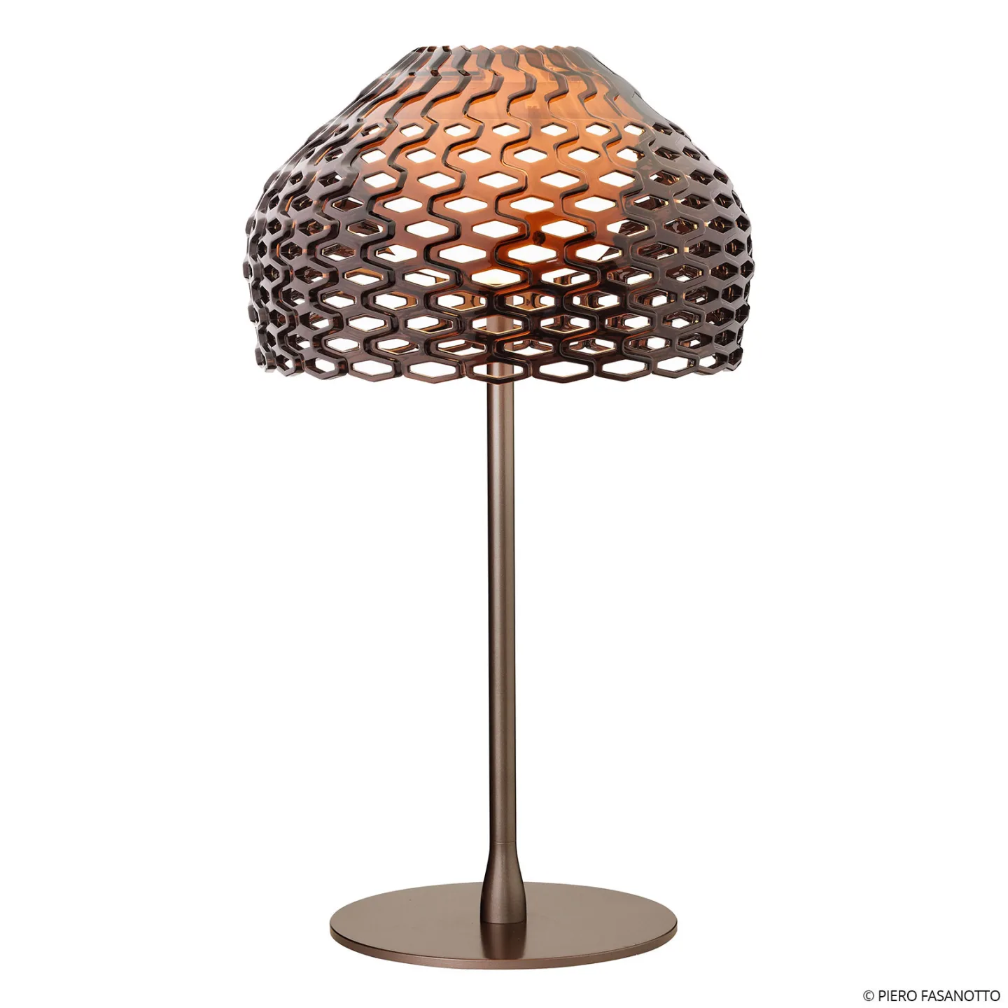 Tatou T Tischleuchte Ochre Grey - Flos - Wohnzimmer - Design - Metall - Mit Schirm