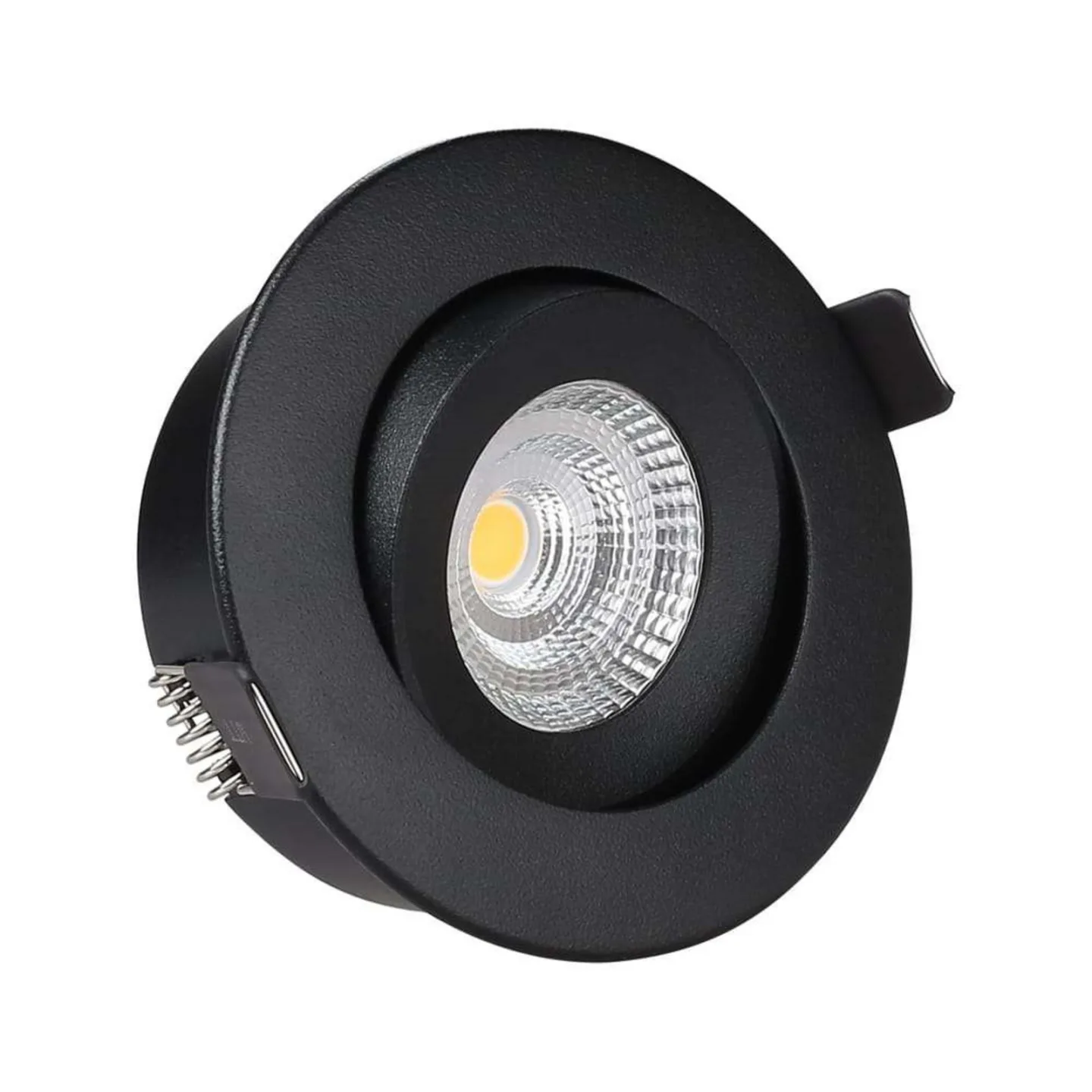 Downlight Inbyggningsspot Spot 7W 3000K Tilt Svart - Antidark - Vardagsrum - Metall