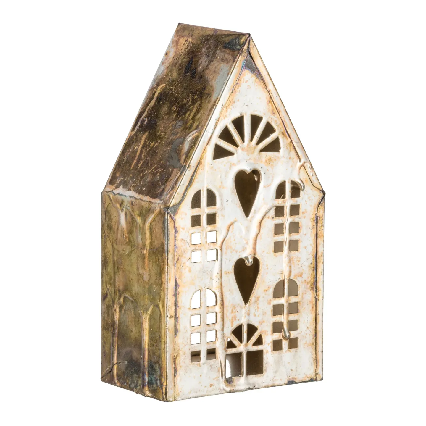 Gasper Windlicht Haus, Gold H: 18 cm | Schubiger Möbel
