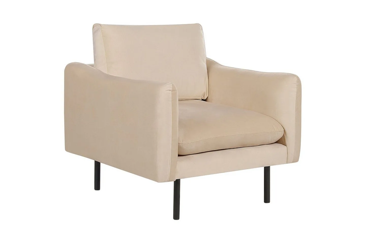 Fåtölj Vinterbro - Beige, svart/Sammet