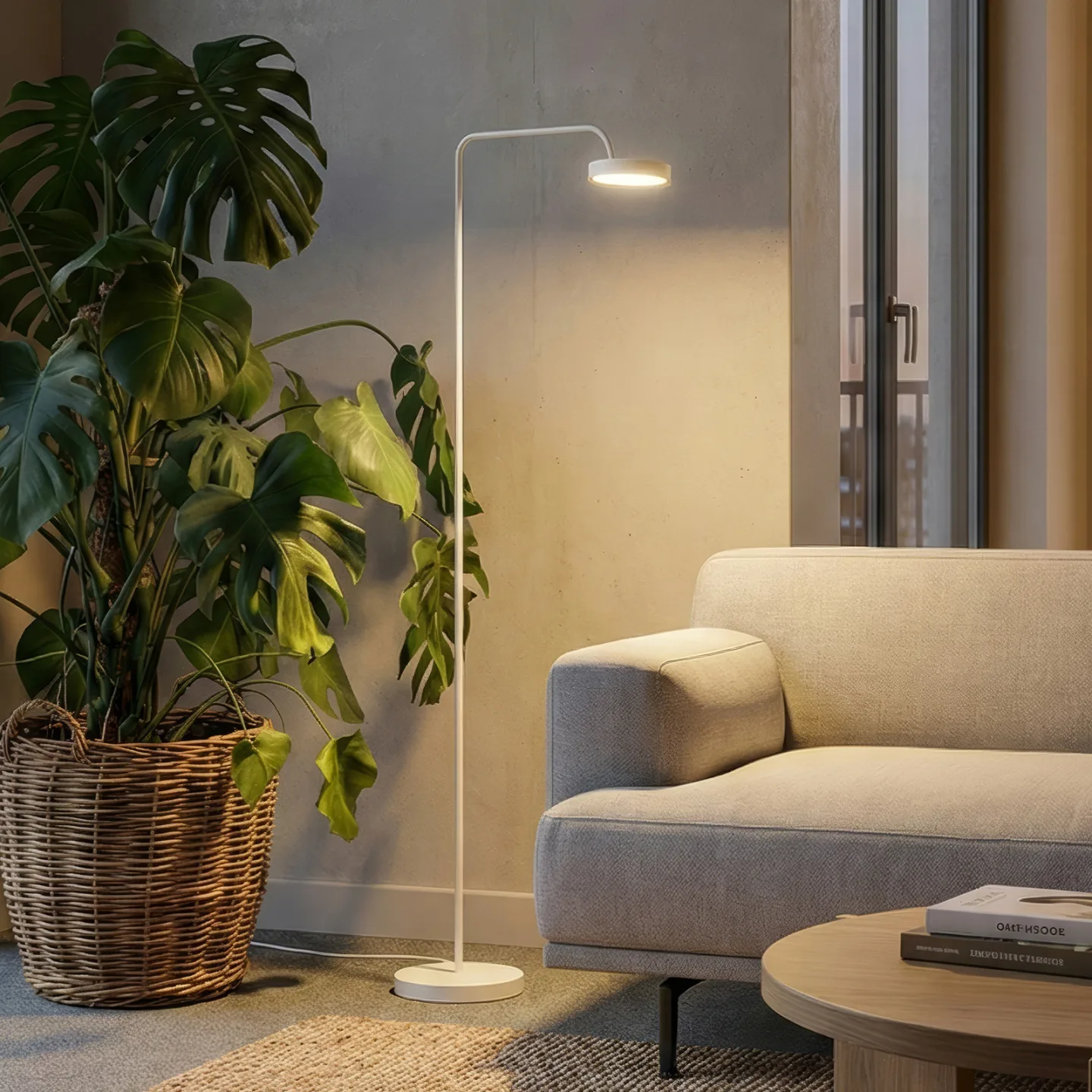 Nivo LED-Stehlampe, weiß, Höhe 120 cm, 50° Dimmer - Sigor - Wohnzimmer - Modern - Aluminium - Einflammig