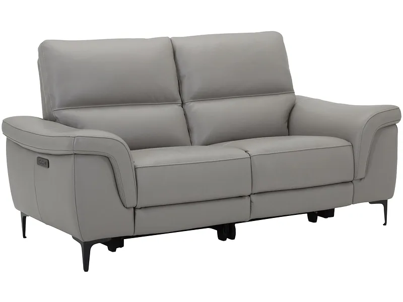 2er Sofa FLAT Echtleder grau