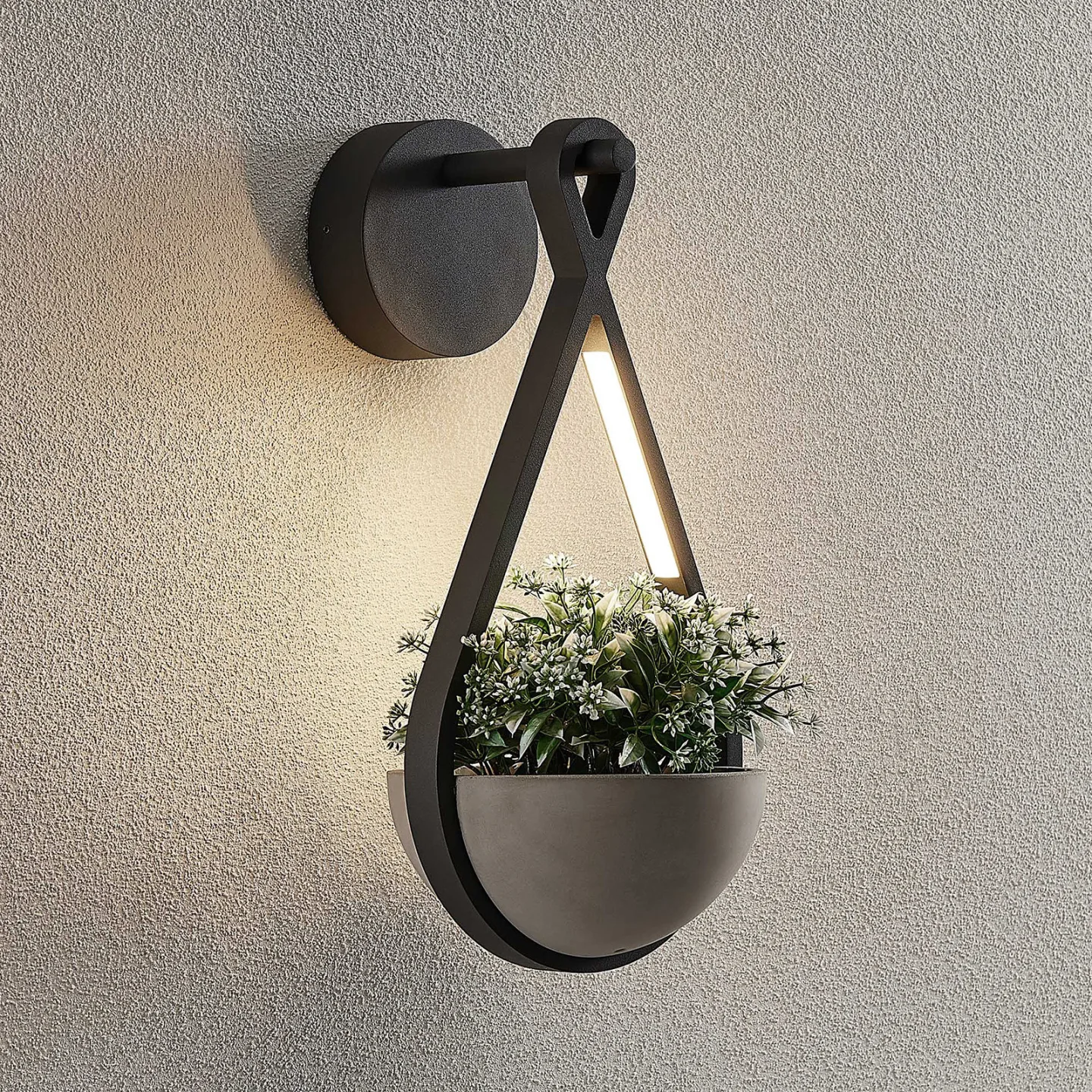 Florka Utendørs Vegglampe IP54 Dark Grey - Lucande - Balkong - Moderne - Metall - Med en lyskilde