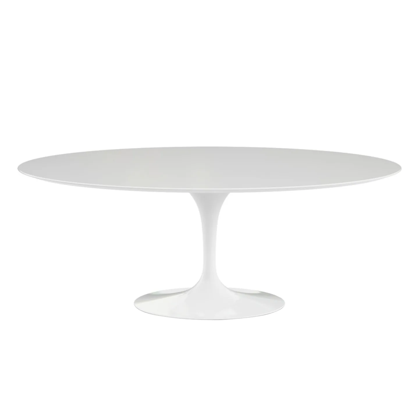 Knoll - Saarinen Oval Table For Outdoor, Oval, 198 x 121 cm, Vitt underrede - Matbord utomhus - Eero Saarinen - Vit - Metall/Sten