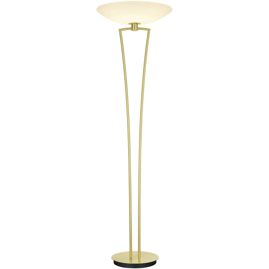 Designer-Stehlampe Bankamp Lady Messing matt dimmbar H 179 cm - Material: Messing/Glas - LED - Lichtfarbe: Extra warmweiss - LED Energiesparlampen