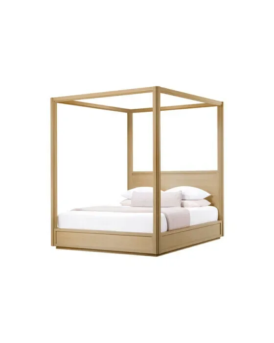 Tribeca Canopy Bed Natural Oak Veneer