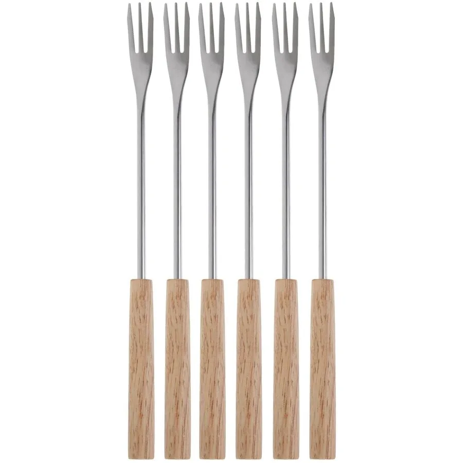 Fonduegabeln COCON Silber/Braun Edelstahl T 26 cm