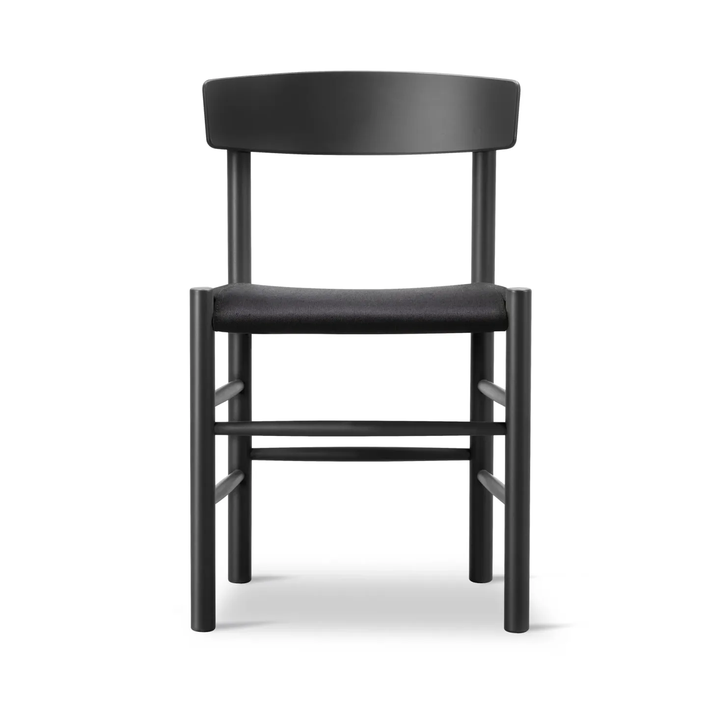 Fredericia Furniture J39 stol Svartlackerad ek-svart canvas