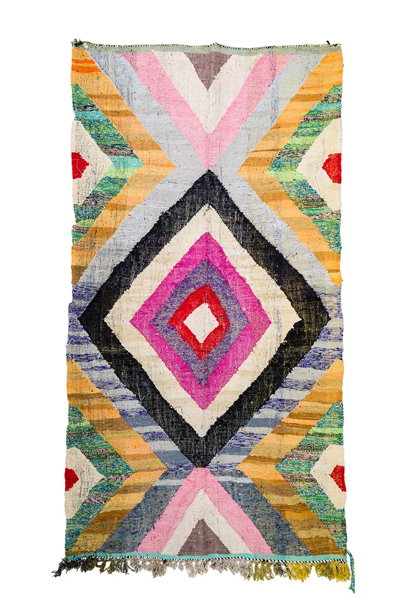 Marokkansk Boucherouite-teppe 155 x 285 cm (Størrelse: 155 x 285 cm)