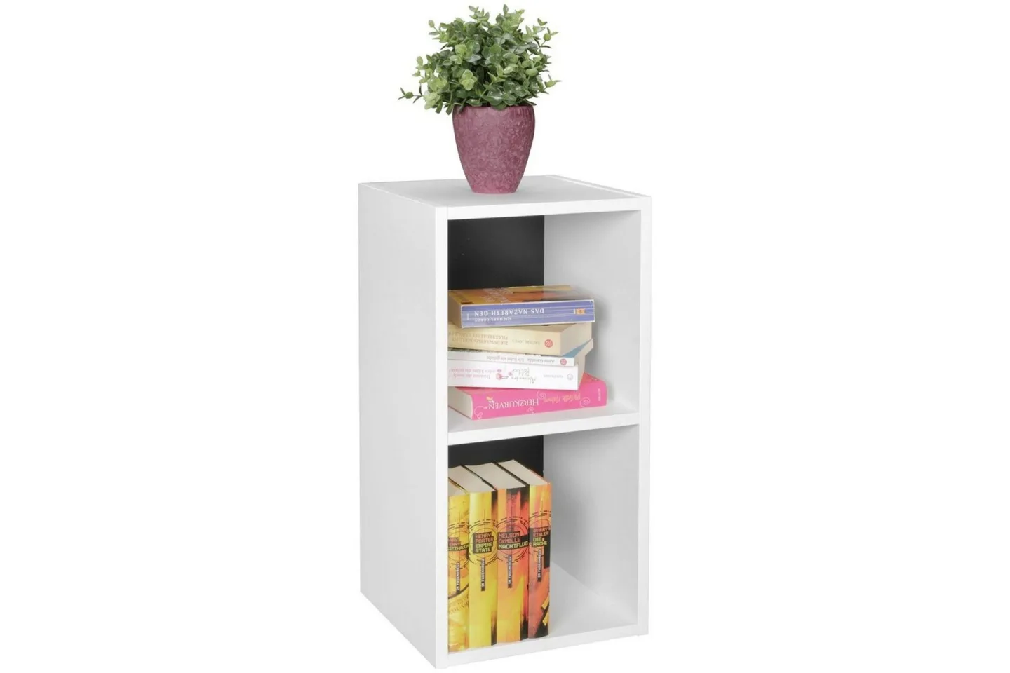 Stående hylla Wohnling melaminbelagd spånskiva med förvaringsutrymme, modern stil Vit, svart - Vit, svart