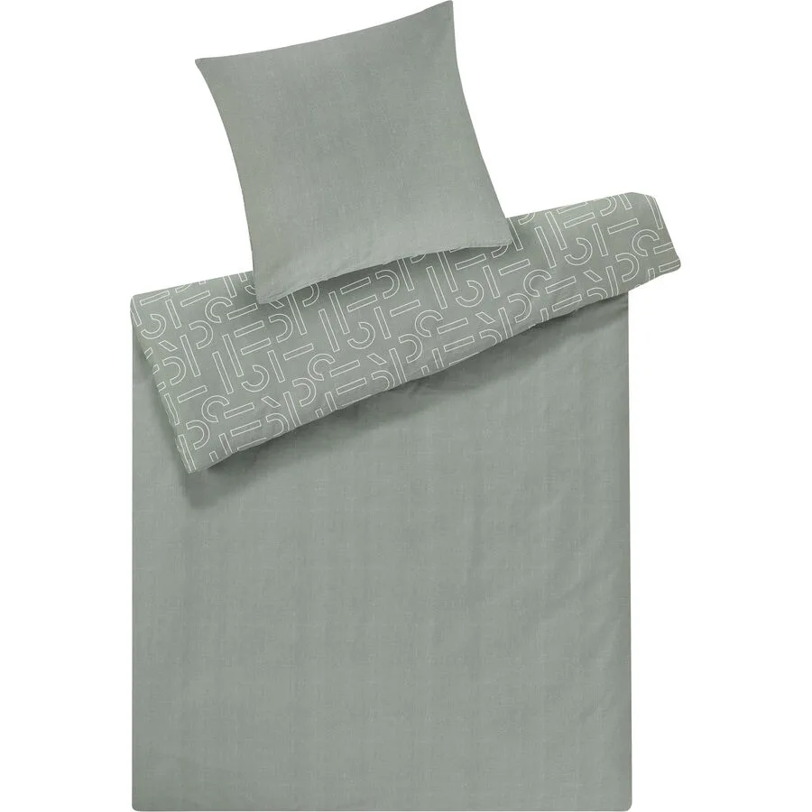 Esprit Bettwäschegarnitur Scatter Contour Grün Baumwolle 160 cm - Farbe: Salbei