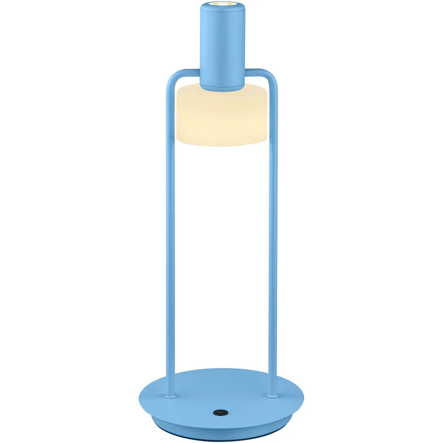 Tischlampe Banji Blau/Weiss Metall/Glas 14.5 cm 37 cm - Farbe: Pastellblau/Weiss - LED - Lichtfarbe: Extra warmweiss - Tischlampe- LED