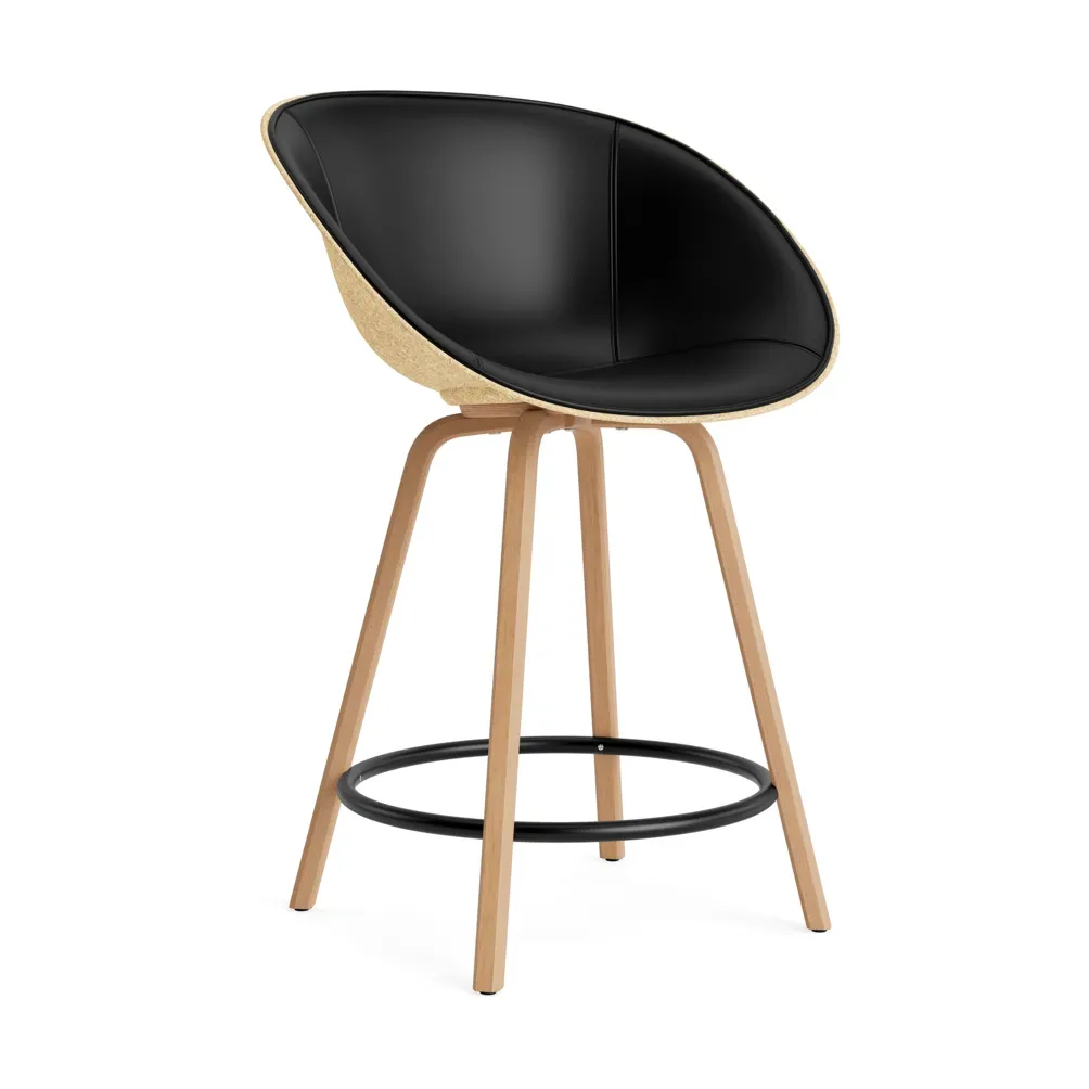 Normann Copenhagen Mat Bar Armchair Armlehnstuhl mit Vorderpolsterung, 65 cm Ultra 41599-hemp-beech-black steel