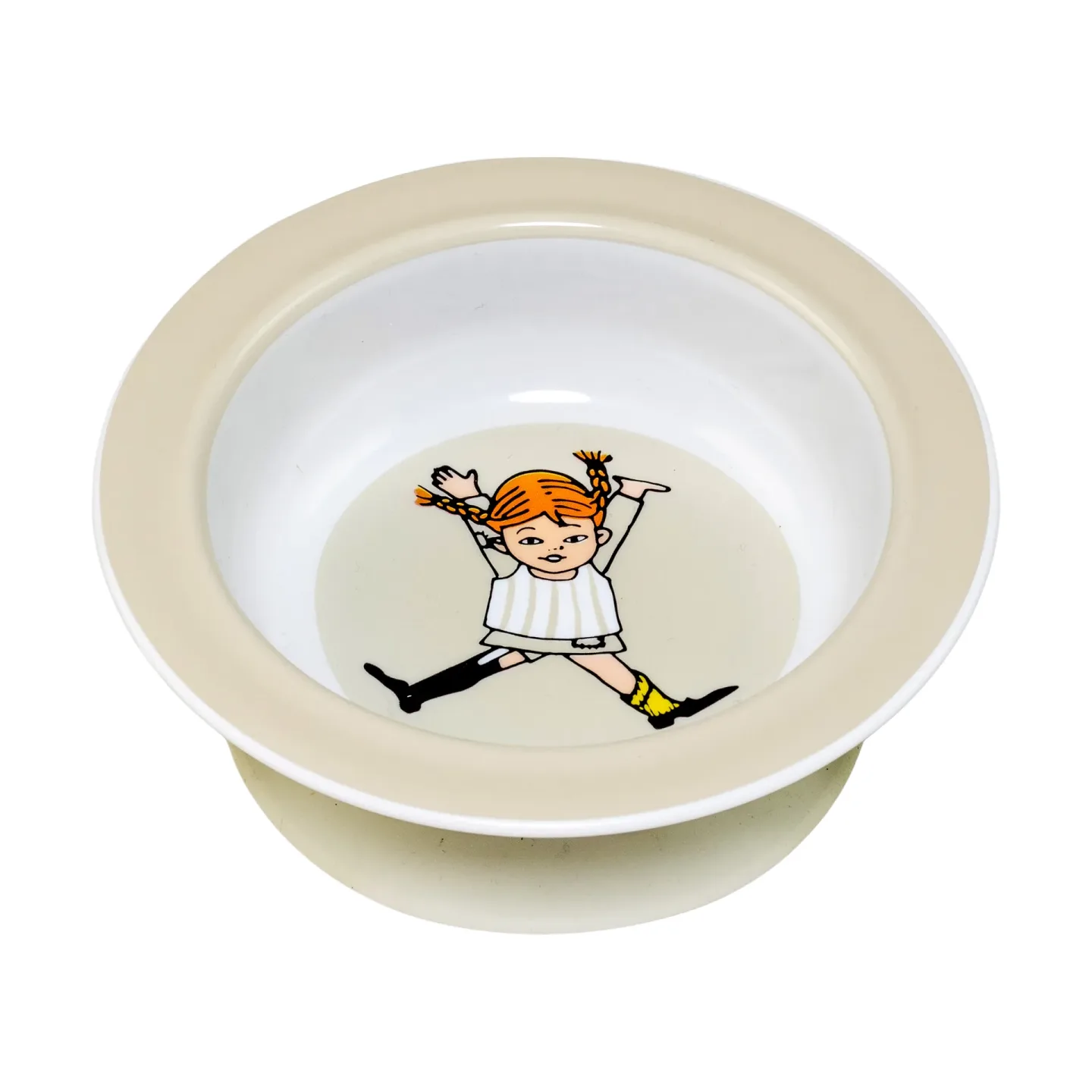 Rätt Start Pippi Circus Saugnapfteller Ø15,5 cm Beige