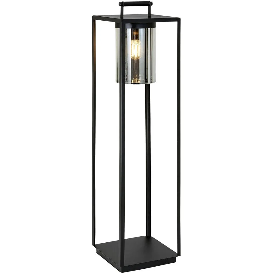 Aussenlampe Benne Schwarz Glas/Metall 24 cm 101 cm - Material: Metall/Glas
