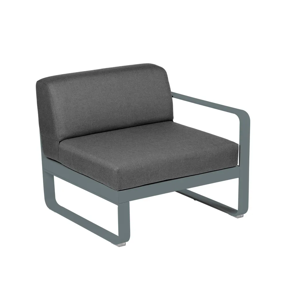 Fermob Bellevie Right modulsoffa Storm grey (grå), graphite grey dyna, 1-sits