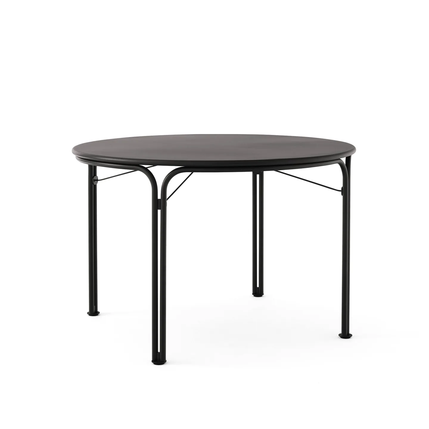 &Tradition - Thorvald Dining Table SC98, Round Ø115 cm, Warm Black - Matbord utomhus - Space Copenhagen - Svart - Metall