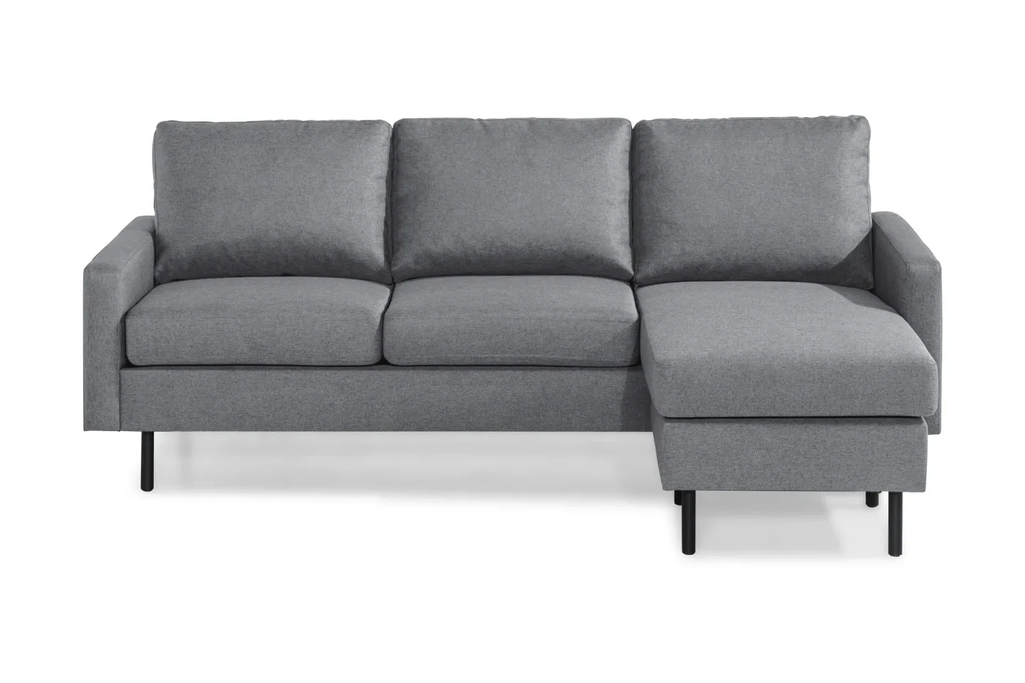 Peppe 3-sits Vändbar L-formad Divansoffa i Tyg - Ljusgrå