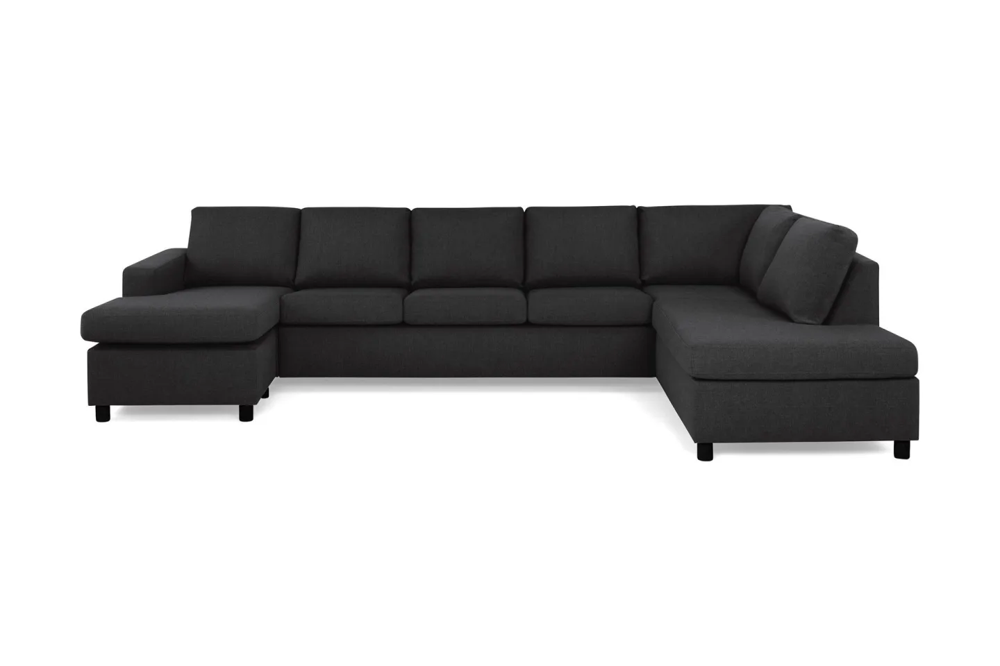 Crazy 5-sits Högervänd U-formad X-Large Soffa med Divan och Schäslong i Tyg - Antracit