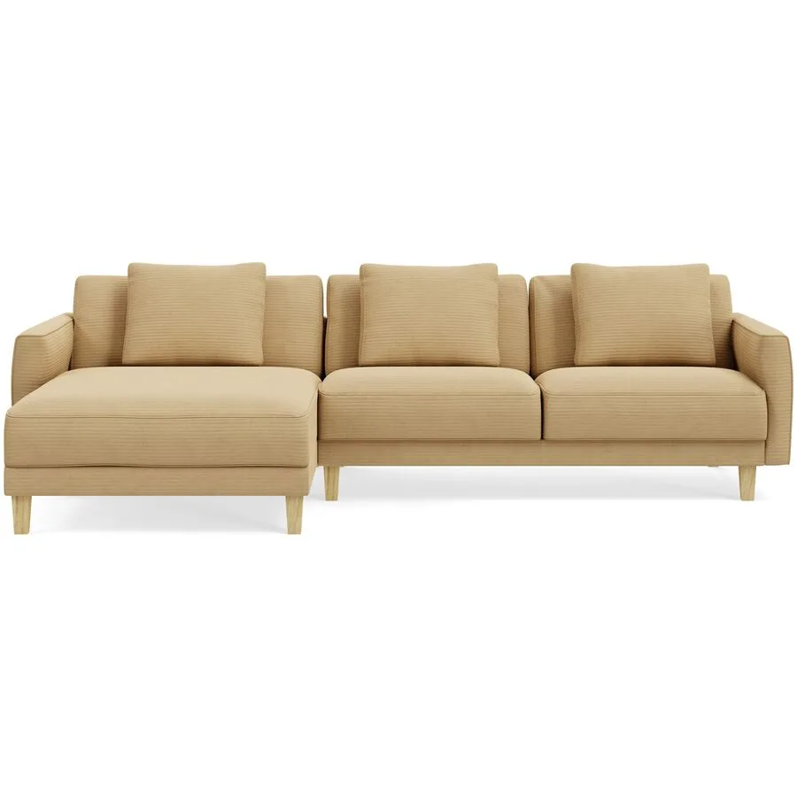 Ecksofa Avena Variabel Stoff/Holzfuss Eiche gelb B 278 T 163 cm - Möbel Konfigurator: Traummöbel individuell zusammenstellen