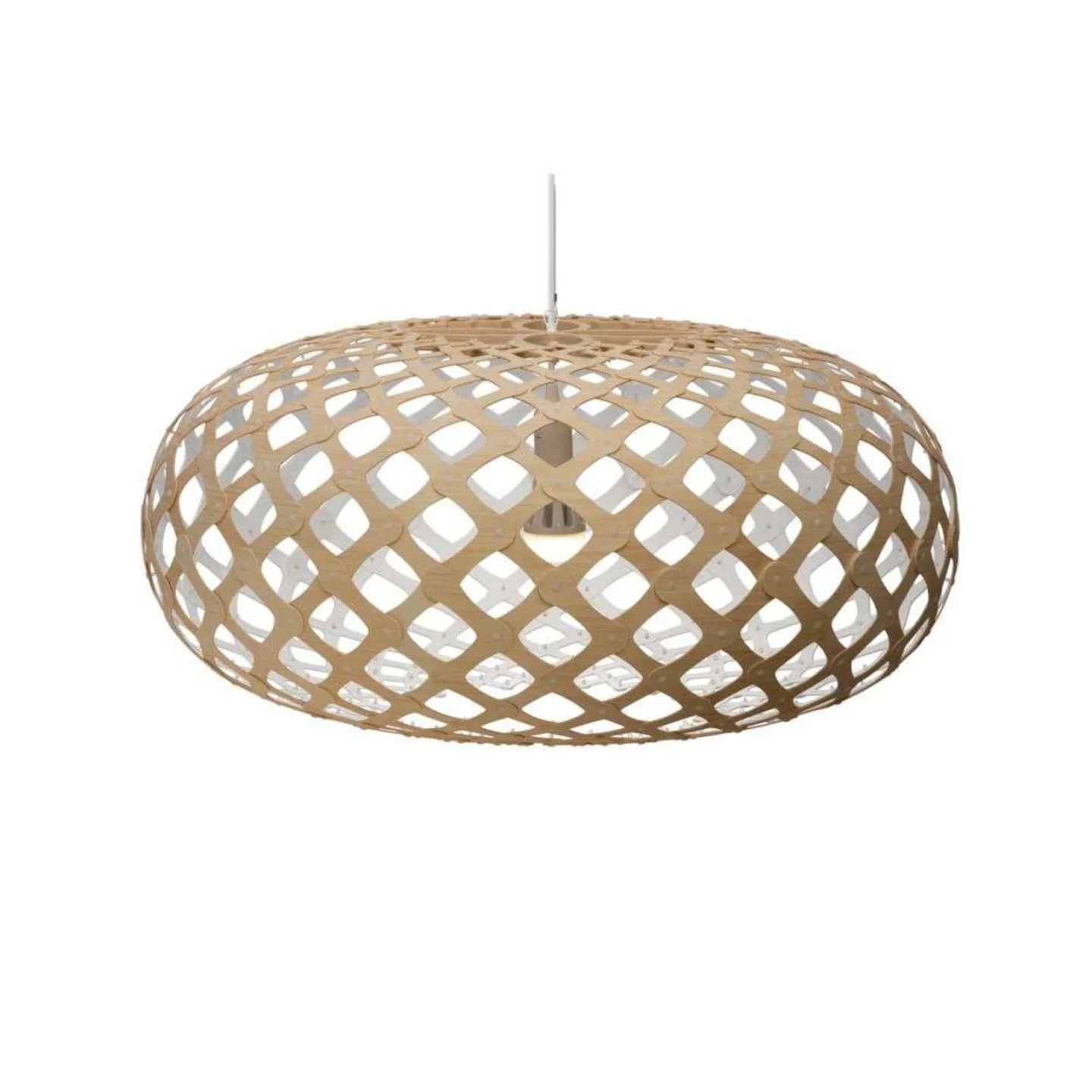 Kina Pendel Ø100 Hvid 1 Side - David Trubridge - Stue - Bambus