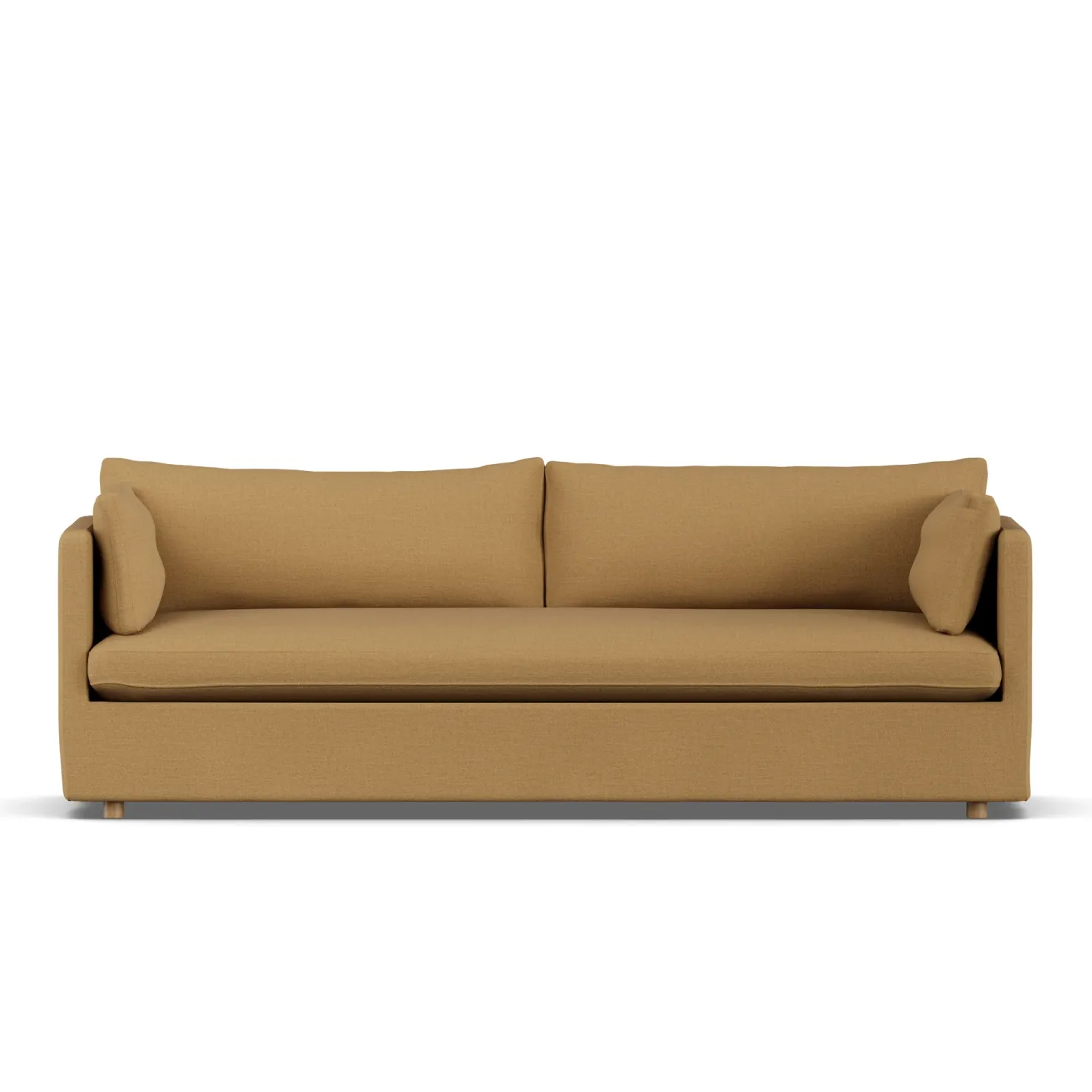 1898 Linnevik Sofa Same Ochre 6676-Eiche weiß geölt, 4-sitzig, mit Volant