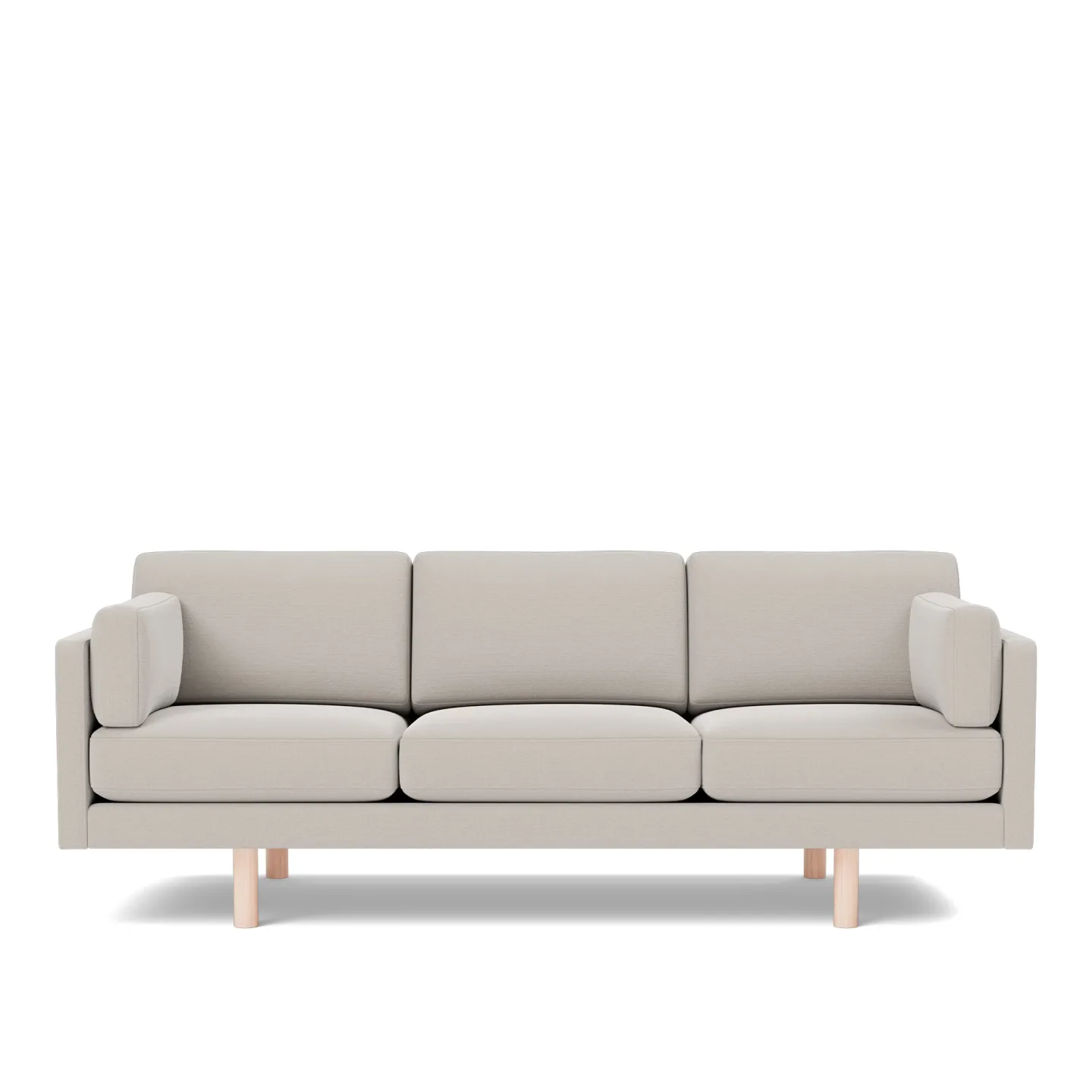 Fredericia Furniture - EJ220 Sofa - 3 seater - 212 cm - 3 cushions - Erik 3790 Linen - Down wrap - without buttons - Oak soap treated - Soffor - Erik Jørgensen - Textilmaterial