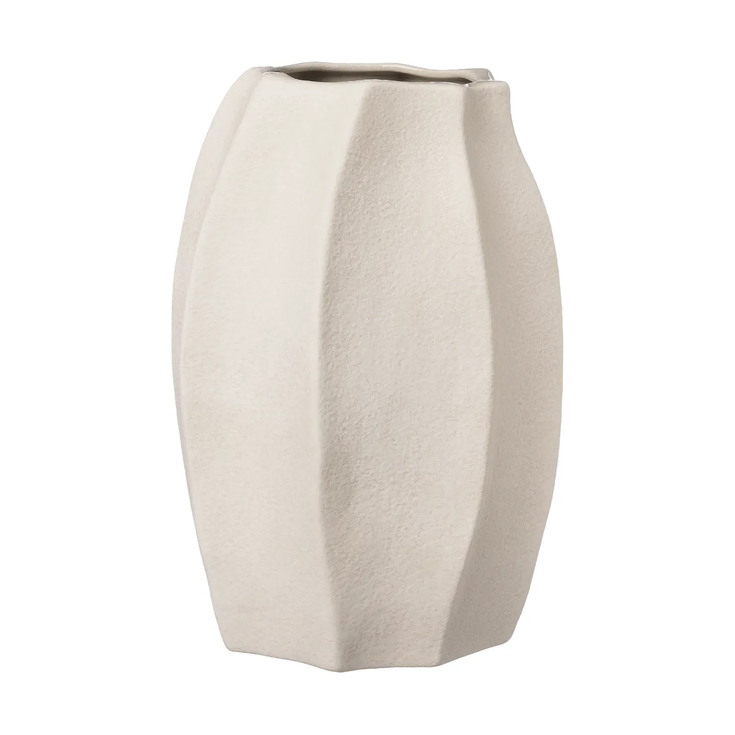 ERNST Ernst Vase Steingut Ø15x23 cm Naturweiß