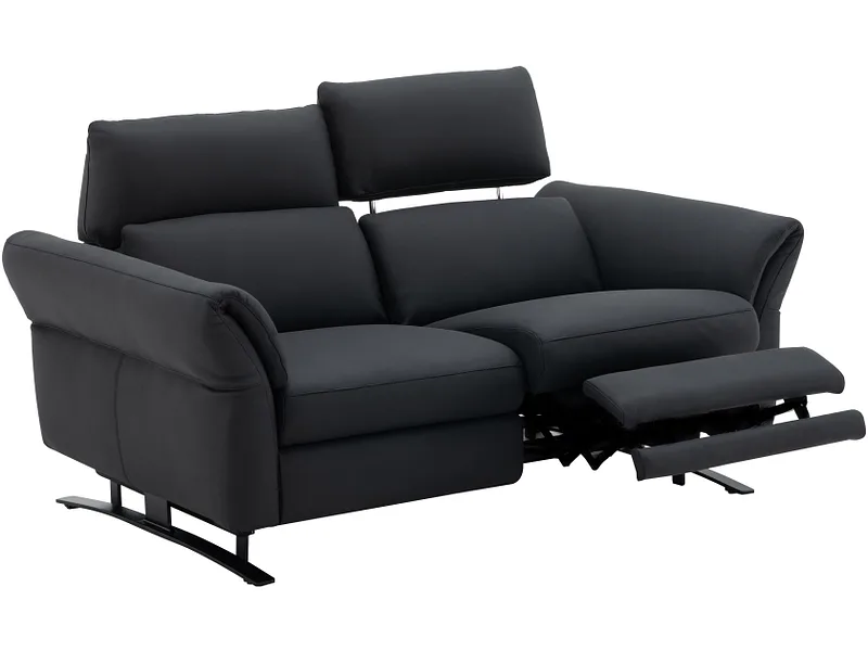 2er Sofa CAMPO DE FIORI OMEGA Echtleder schwarz