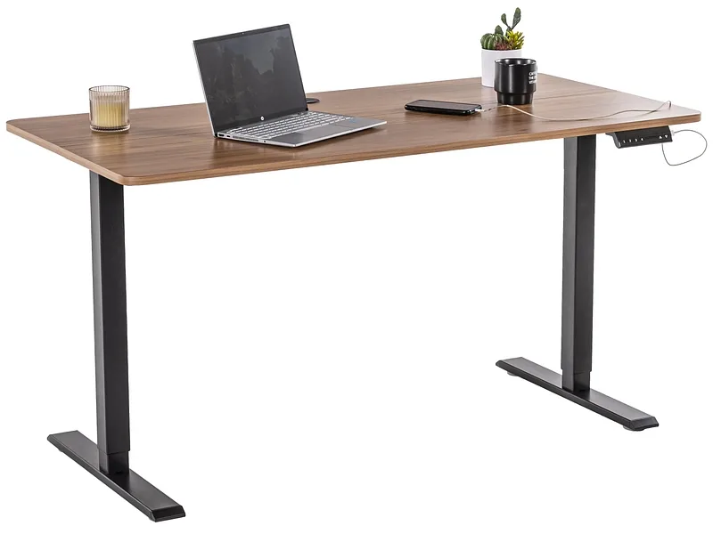 Elektrischer Schreibtisch OXFORD 70x140x73cm nussbaum