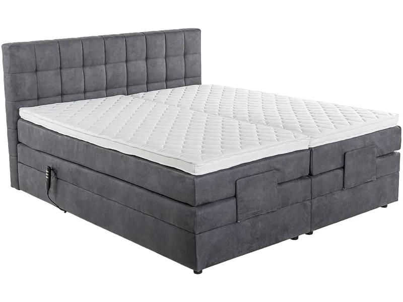 Elektrisches Boxspringbett VICKY grau 160x200cm halbfest