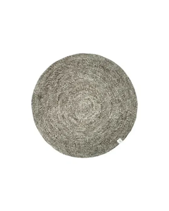 Merino Rug Round Grey
