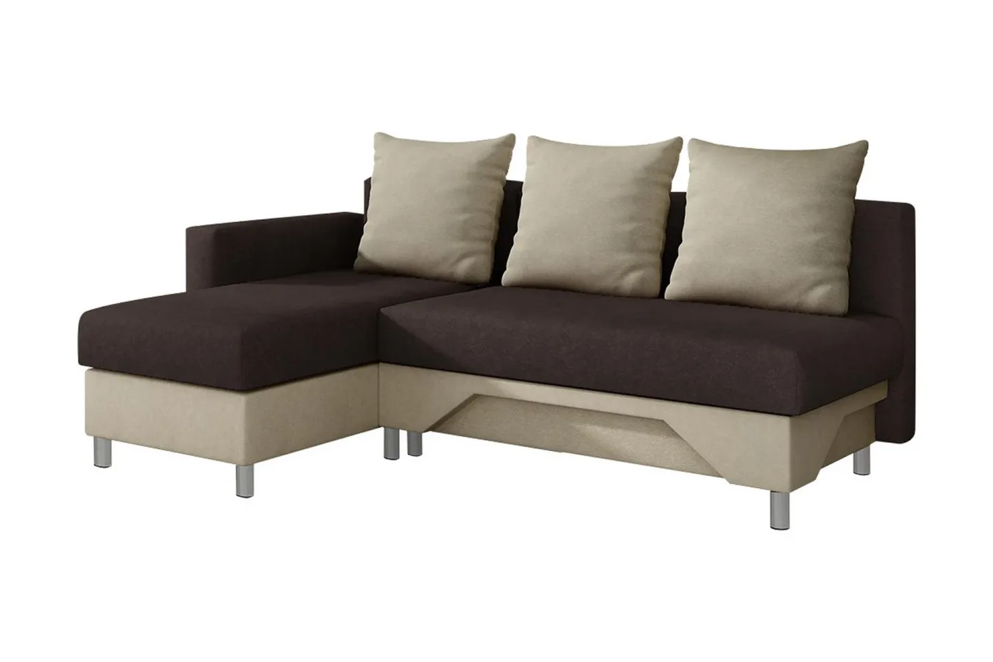 Tom Divanbäddsoffa 215x133x72 cm - Beige/Brun/Vit