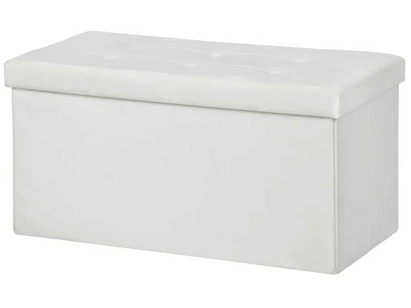 Aufbewahrungshocker IVY 76x38x38cm samt weiss