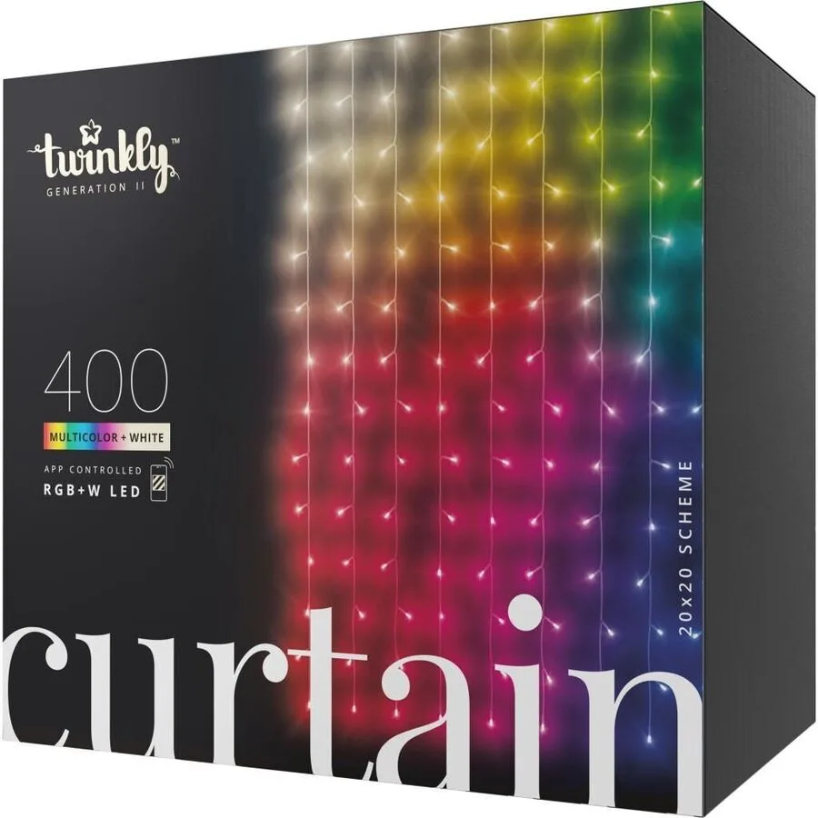 Lichtervorhang Twinkly Schwarz 200 cm
