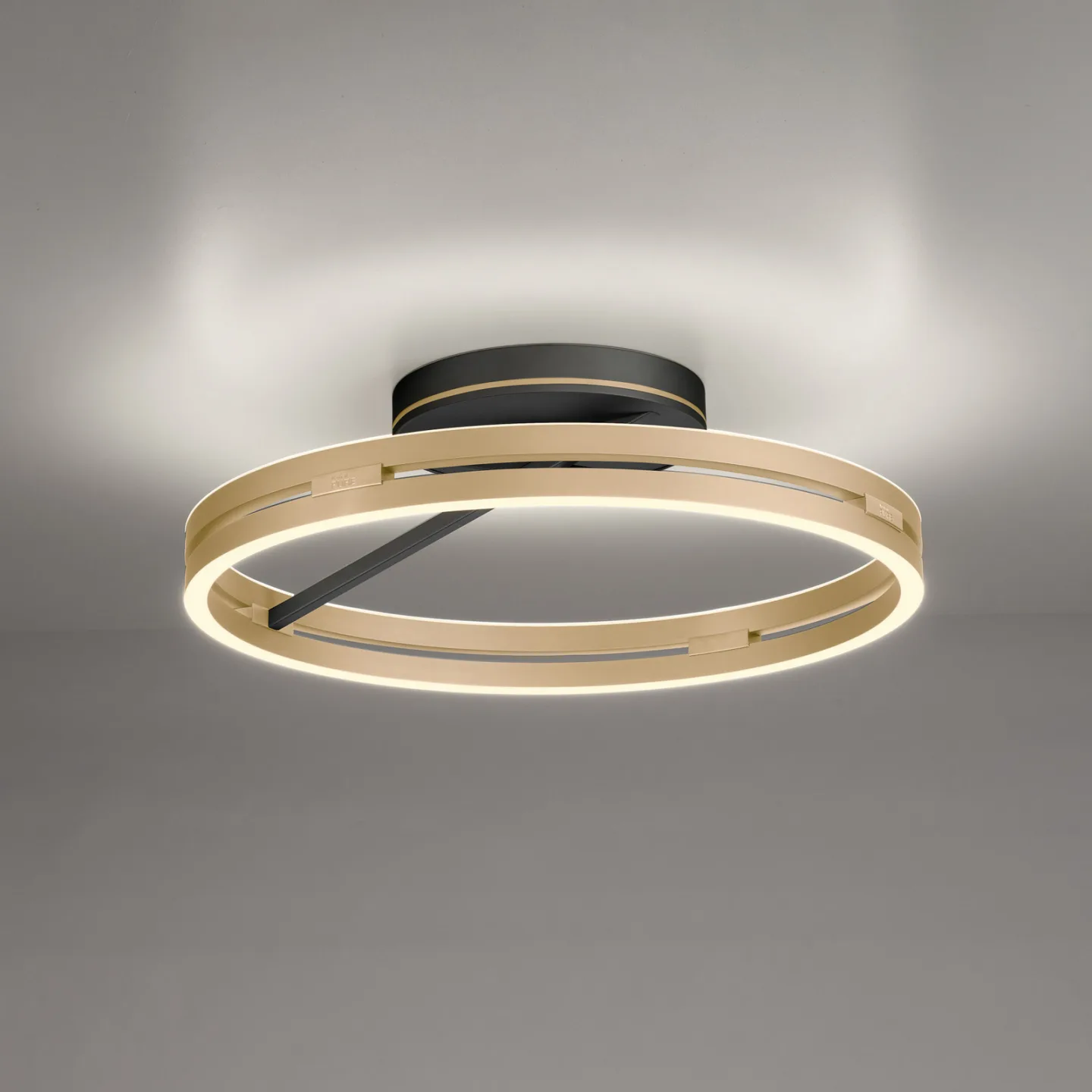 Loop LED-taklampe, svart/elfenbensgull, Ø 60 cm, CCT – PURE PURE Loop - Stue - Moderne - Aluminium - Med en lyskilde