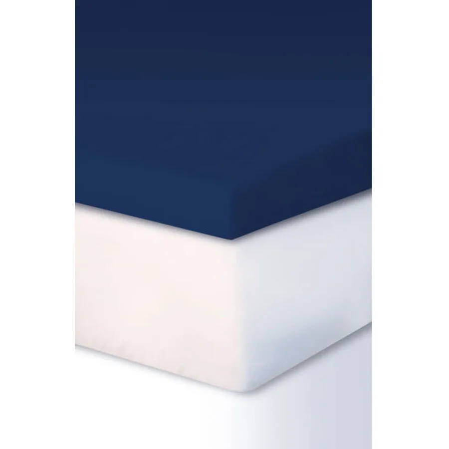 Living Home Fixleintuch Leira marine Baumwolle/Kunstfaser 90 x 220 cm - Material: 97% Baumwolle, 3% Elasthan