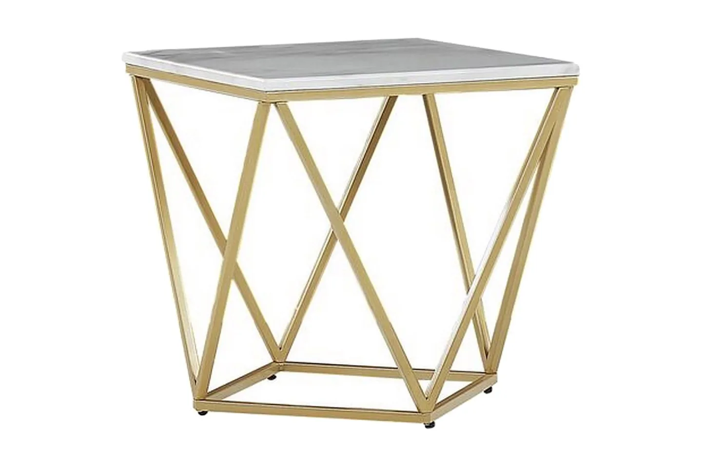 Charmlee Sidobord 50 cm - Vit/Guld