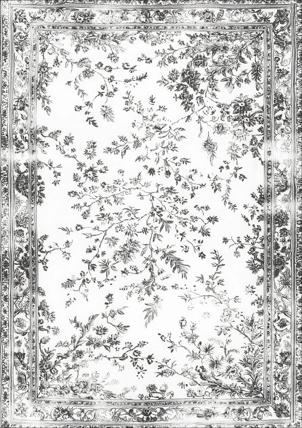 Wilton-teppe - Tulum (svart/hvitt) (Størrelse: 160 x 230 cm)