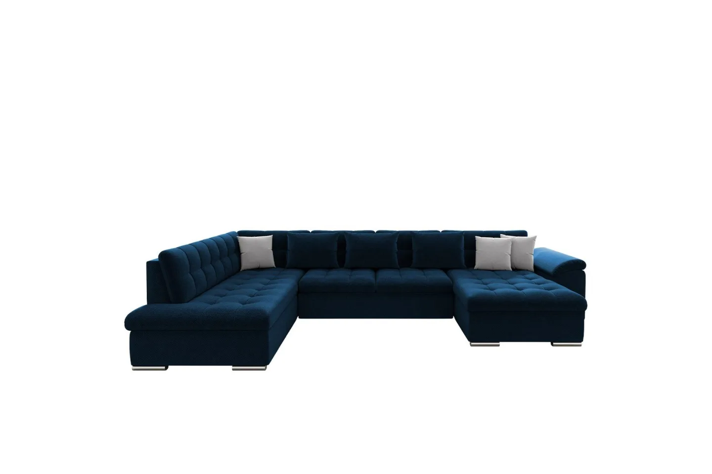 Dynir Soffa med Divan och Schäslong 4-sits - Blå/Beige