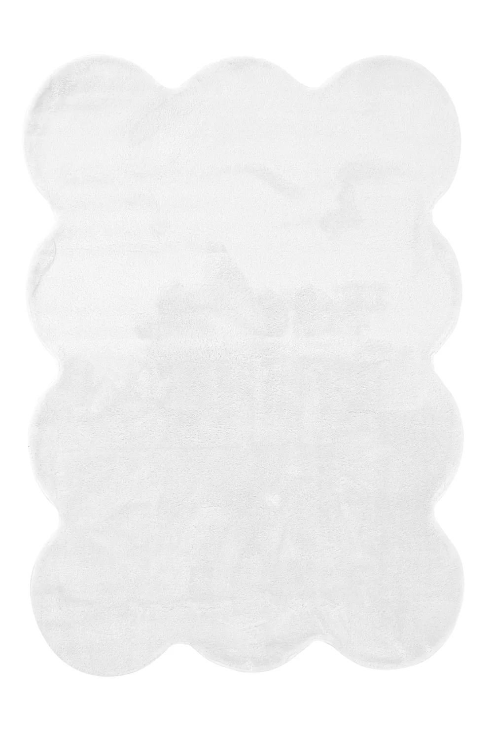 Bølget ryeteppe - Aranga Super Soft Fur (hvit) (Størrelse: 140 x 200 cm)