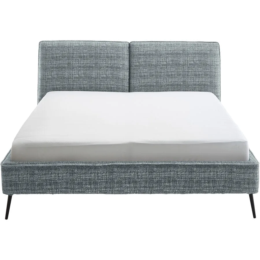 Bett Ibli graublau Stoff 200 x 200 cm