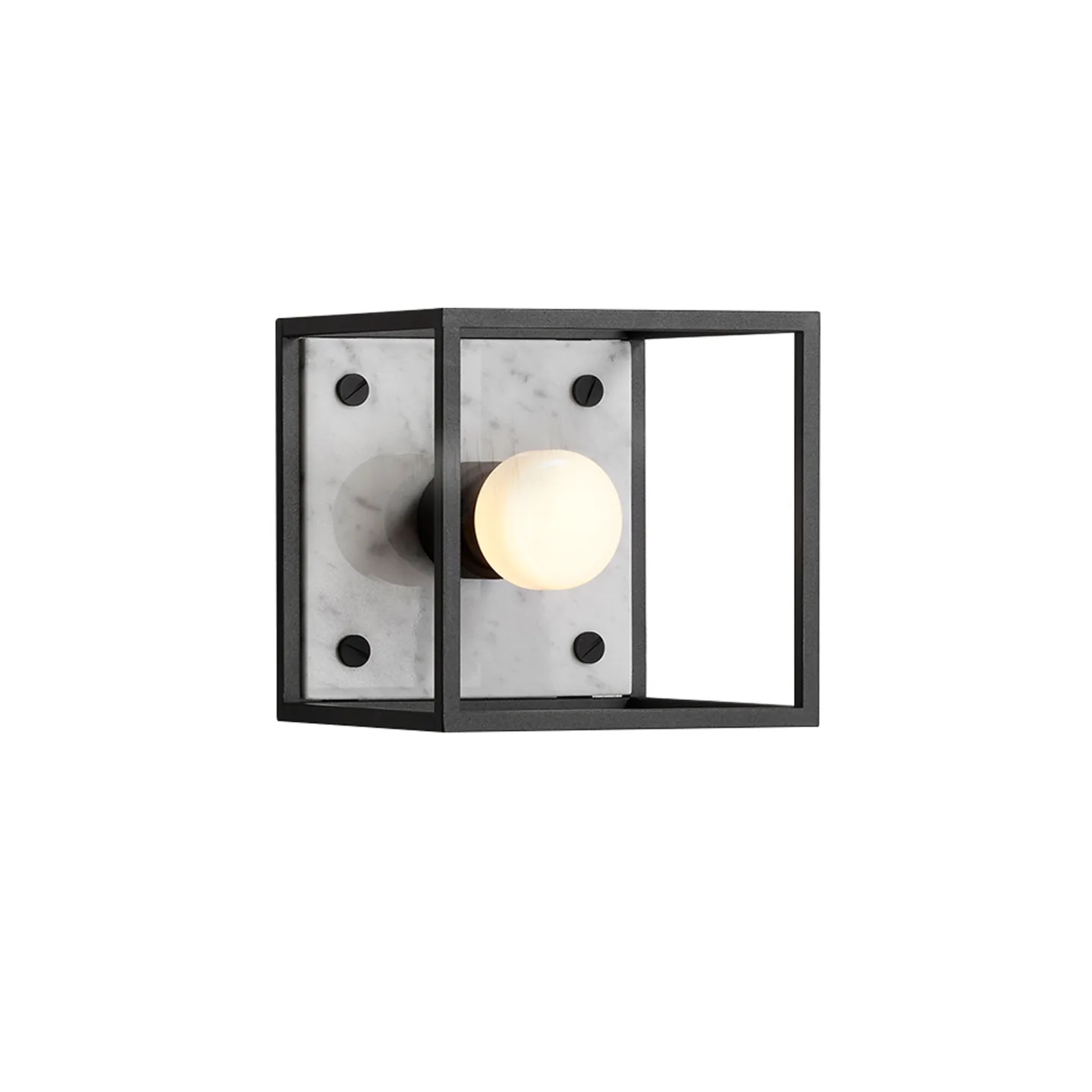 Buster + Punch - Caged Wall 1.0 Small - Polished White Marble - Vägglampor - Massimo Buster Minale - Vit - Metall/Sten