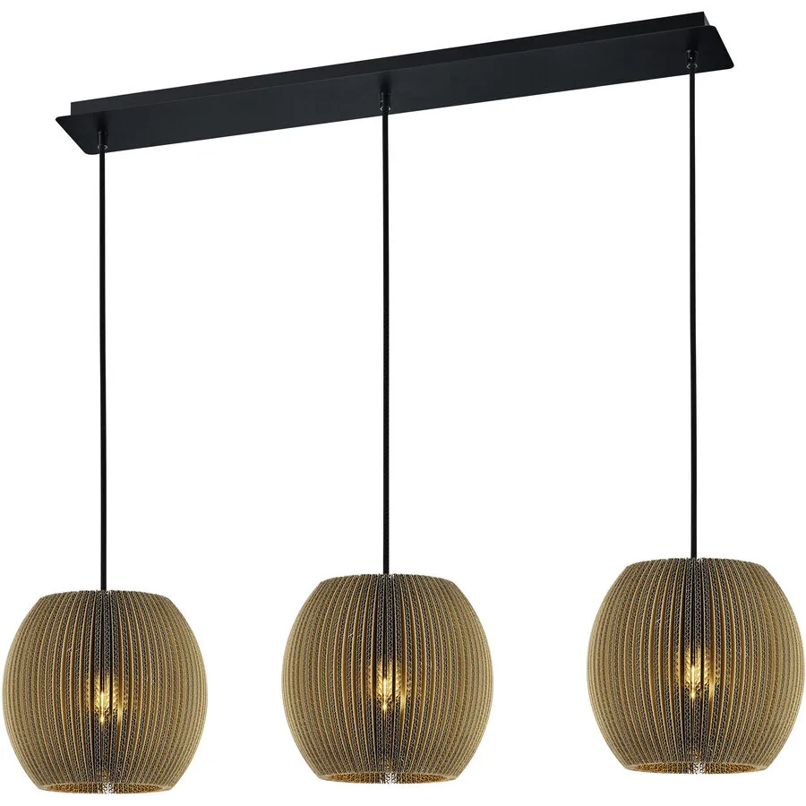 Pendellampe Clare Braun Metall 100 cm 150 cm