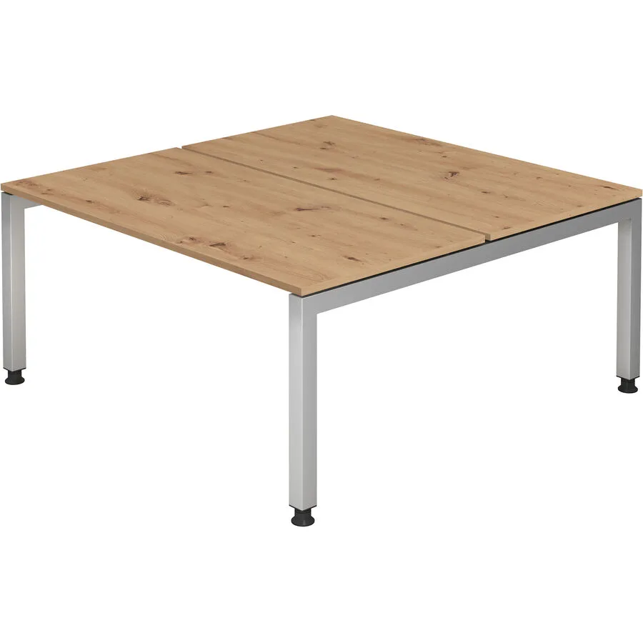 Schreibtisch Office Asteiche Holzwerkstoff Höhenverstellbar B 160 cm T 162.5 cm